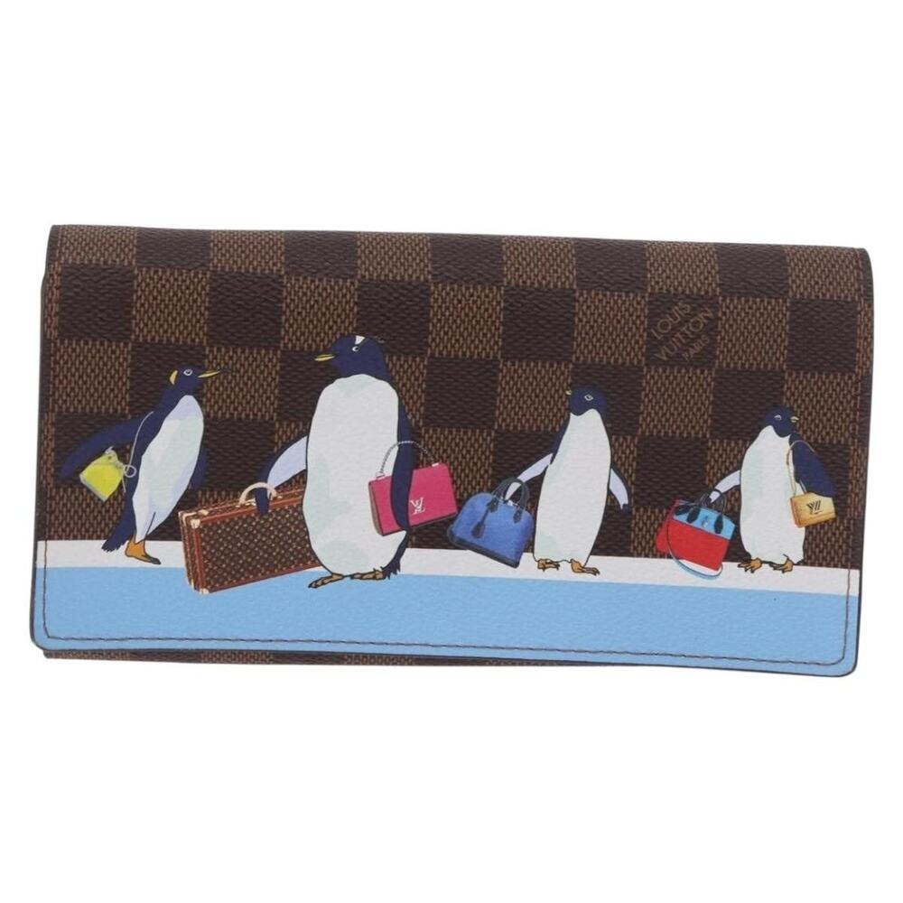 Louis Vuitton Damier Ebene Portefeuille Sarah Long Wallet Brown